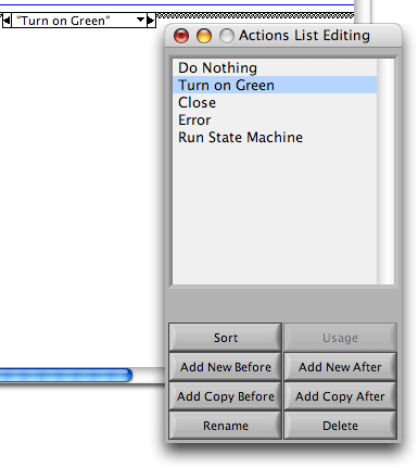 "Turn on Green" case is generated automatically.