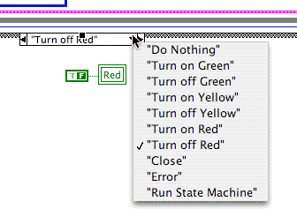 Turn off Red case showing all actions.